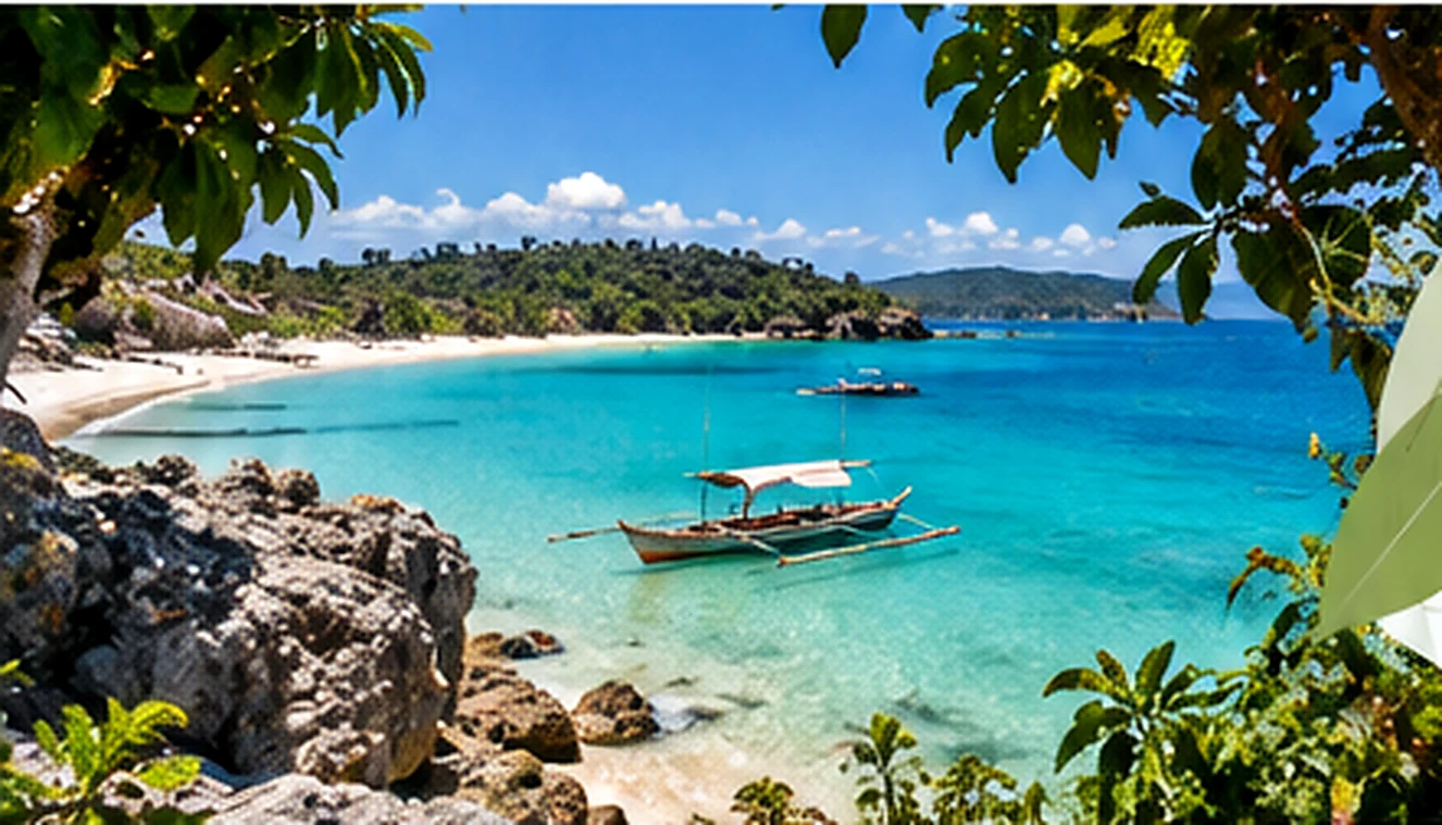 Magnifique baie de Madagascar aux eaux turquoise avec des pirogues